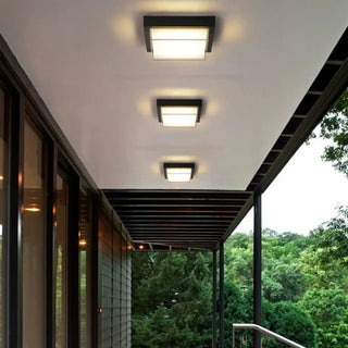 POTELI Elegant Ceiling Light – Square LED Black White Overhead View