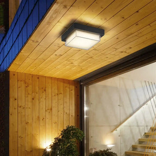 POTELI LED Square Modern Black and White Ceiling Light – Contemporary Fixture