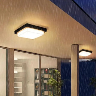 POTELI Black and White LED Ceiling Light – Square Elegant Design Detail