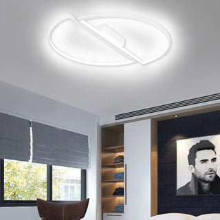 DRUTYPE LED Circle Modern Ceiling Light – Black and White Contemporary Fixture