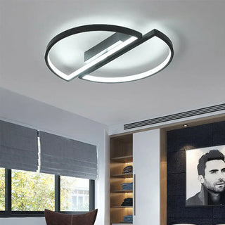 DRUTYPE LED Circle Modern Ceiling Light – Black and White Contemporary Fixture