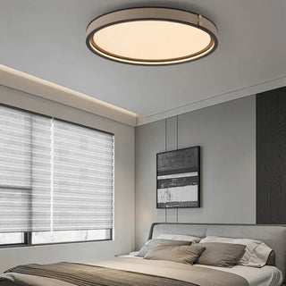 DURIOT LED Circular Beige Contemporary Ceiling Light – Organic Flush Fixture