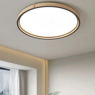 DURIOT LED Circular Beige Contemporary Ceiling Light – Organic Flush Fixture