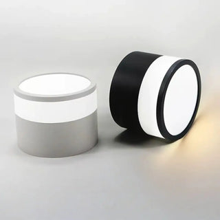 DRELIN LED Cylinder Modern Ceiling Light – Black and White Contemporary Fixture