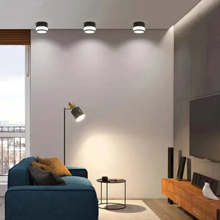 DRELIN LED Cylinder Modern Ceiling Light – Black and White Contemporary Fixture
