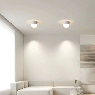 DRELIN LED Cylinder Modern Ceiling Light – Black and White Contemporary Fixture