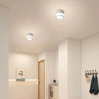 DRELIN LED Cylinder Modern Ceiling Light – Black and White Contemporary Fixture