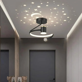 ROMINA LED Decorative Moon and Stars Ceiling Light – Celestial Flush Fixture