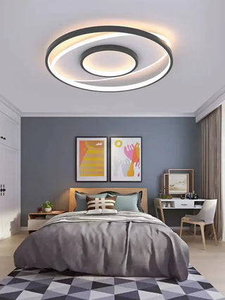 SUITETY Designer Ceiling Light – Round LED Minimalist Overhead View
