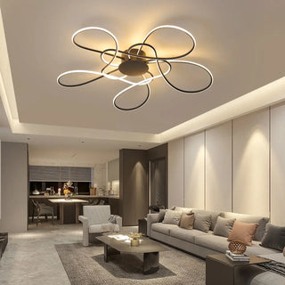 MALAK LED Floral Black Ribbon Design Ceiling Light