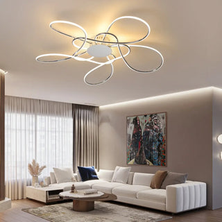 MALAK LED Floral Black Ribbon Design Ceiling Light