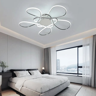 MALAK LED Floral Black Ribbon Design Ceiling Light