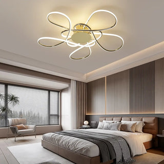MALAK LED Floral Black Ribbon Design Ceiling Light