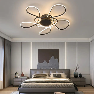 MALAK LED Floral Black Ribbon Design Ceiling Light