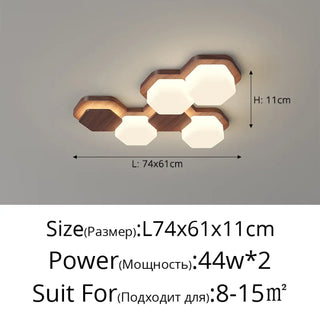 LINARI LED Geometric Wood Design Ceiling Light
