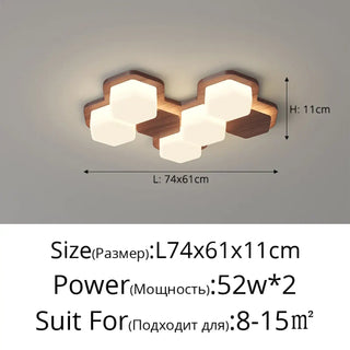 LINARI LED Geometric Wood Design Ceiling Light