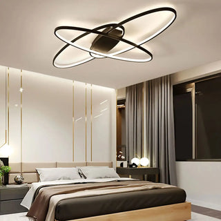 CROSS LED Modern Crossed Rings Ceiling Light – Contemporary Geometric Fixture