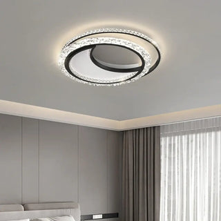 CAHELIS Double Ring Crystal LED Ceiling Light – Modern Contemporary Fixture