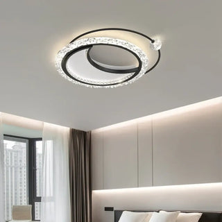 CAHELIS Double Ring Crystal LED Ceiling Light – Modern Contemporary Fixture