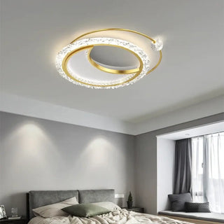 CAHELIS Double Ring Crystal LED Ceiling Light – Modern Contemporary Fixture