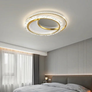 CAHELIS Double Ring Crystal LED Ceiling Light – Modern Contemporary Fixture