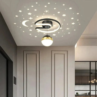 SYKIA LED Modern Black and Gold Globe Ceiling Light – Glamorous Fixture