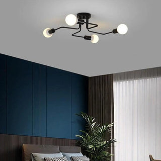 ENIGMA LED Design Black Multi-Bulb Ceiling Light – Industrial Contemporary Fixture