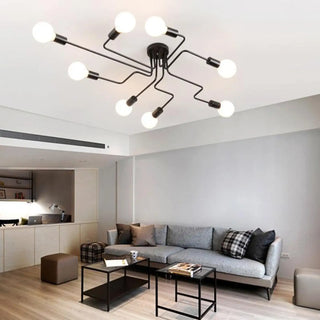 ENIGMA LED Design Black Multi-Bulb Ceiling Light – Industrial Contemporary Fixture