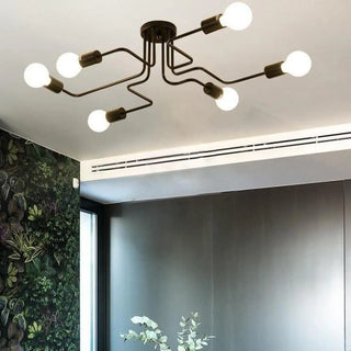 ENIGMA LED Design Black Multi-Bulb Ceiling Light – Industrial Contemporary Fixture