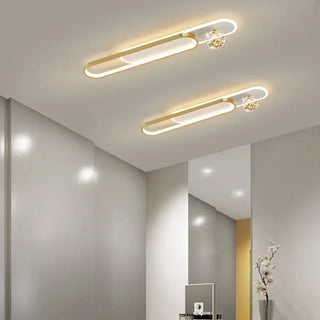 BONNA Oval Gold Crystal LED Ceiling Light – Elegant Contemporary Fixture