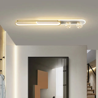 BONNA Gold Oval LED Ceiling Fixture – Crystal Elegant Contemporary Light