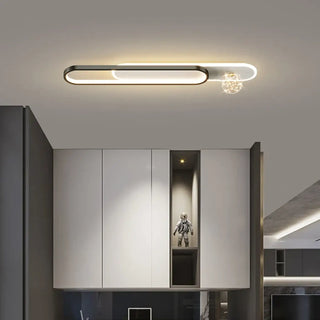 BONNA Elegant Crystal LED Ceiling Light – Oval Gold Contemporary Fixture
