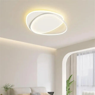 OVI Designer LED Ceiling Light – Interlaced Oval Pattern Side View