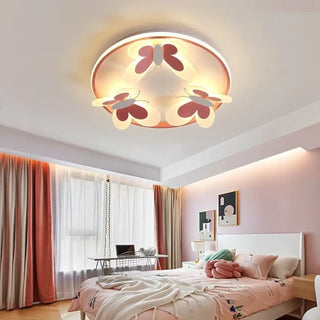 ENFAH LED Pink Butterflies Children Ceiling Light – Playful Soft Bedroom Fixture