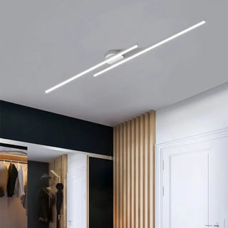 RONIM LED Ceiling Light – Linear Black Adjustable Room Setting