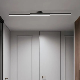 RONIM Modern Ceiling Light – Black Linear LED Close-Up View