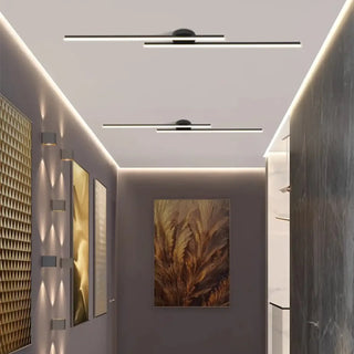 RONIM Adjustable Ceiling Light – Black Linear LED Overhead View