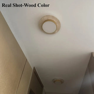 ROMATE Natural Ceiling Light – Walnut Wood Stone Luxury Room Setting