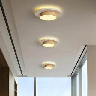 ROMATE Walnut Wood Ceiling Light – Stone and Wood Natural Detail
