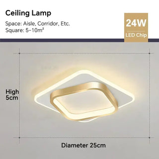 SYDURUS Contemporary Ceiling Light – Square LED Frame Overhead View