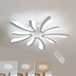 MOSI LED Modern White Sculptural Floral Ceiling Light – Botanical Designer Fixture