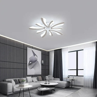 MOSI White Sculptural LED Ceiling Light – Modern Floral Detail