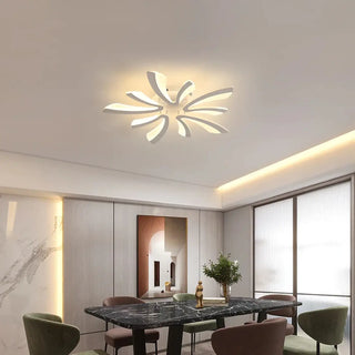 MOSI Floral Sculptural Ceiling Light – White LED Botanical Form