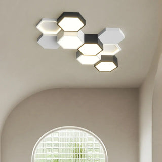 MOXA LED Geometric Ceiling Light – Interlocking Hexagon Design