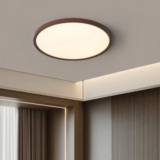 ZATTES LED Round Wood Effect Minimalist Soft Ambiance Ceiling Light – view 2