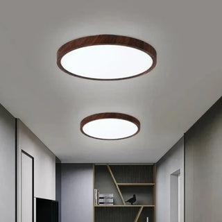 ZATTES LED Round Wood Effect Minimalist Soft Ambiance Ceiling Light – view 6