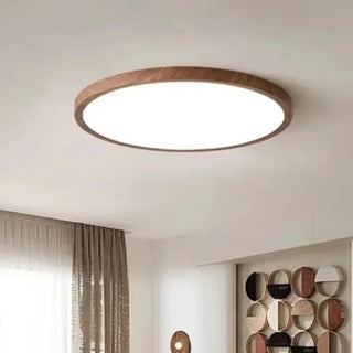 ZATTES LED Round Wood Effect Minimalist Soft Ambiance Ceiling Light – view 3