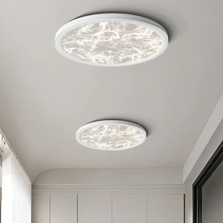 AKIRINI Marble-Effect Round LED Ceiling Fixture – Modern Contemporary Light
