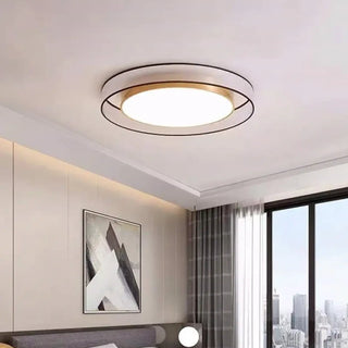 ENAH LED Round Gray Smoked and Gold Modern Ceiling Light – Contemporary Fixture