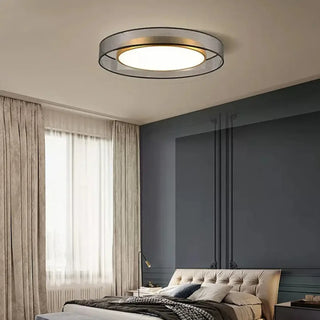 ENAH LED Round Gray Smoked and Gold Modern Ceiling Light – Contemporary Fixture